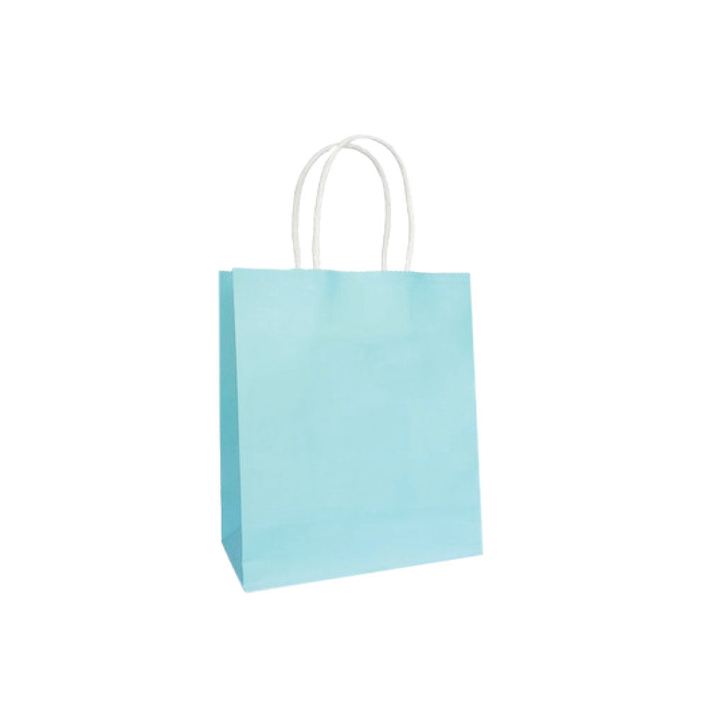 Turquoise Blue Paper Bag 24X28X12CM Twisted Handle