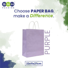 Purple Paper Bag 22X11X27CM Twisted Handle