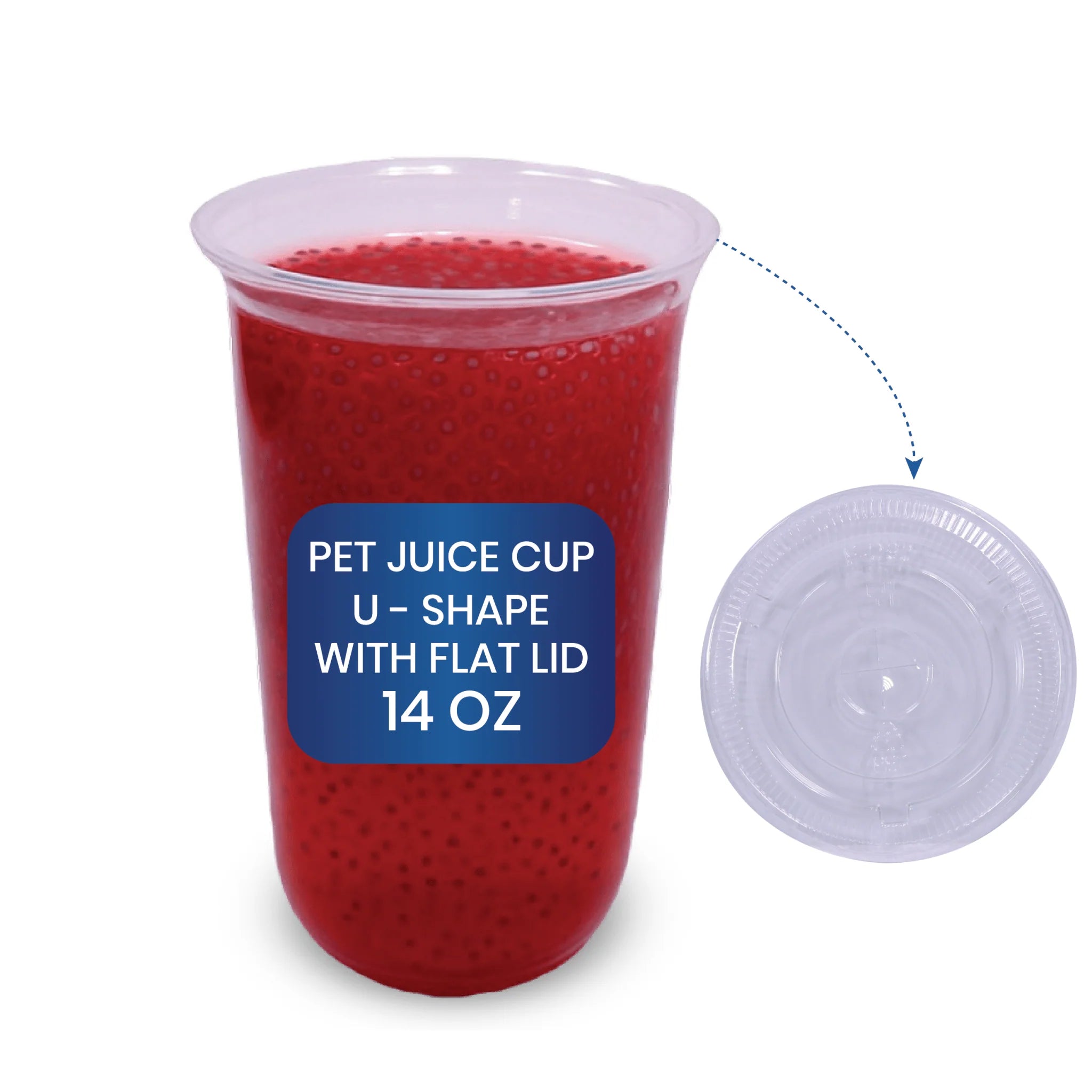 Customized U-Shape PET Juice Cups UAE