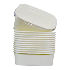 White Paper Container 750ML With PP 25 Pieces